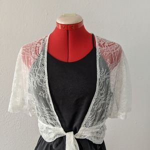 Ivory bridal lace shawl